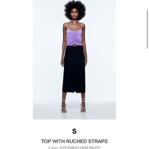Zara purple ruched tank top